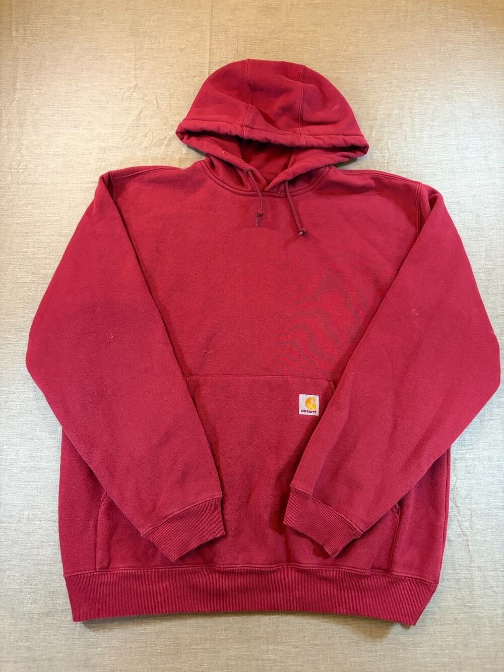 Carhartt Red Hoodie Pullover Large K184 DKR Sweatshirt
